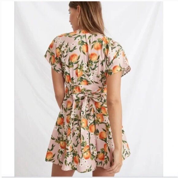 Marine Layer Women’s Camila Dress Oranges Print Size XS - Picture 3 of 9